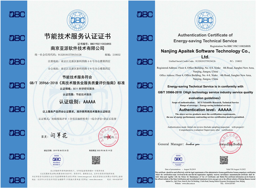 节能技术服务认证证书
